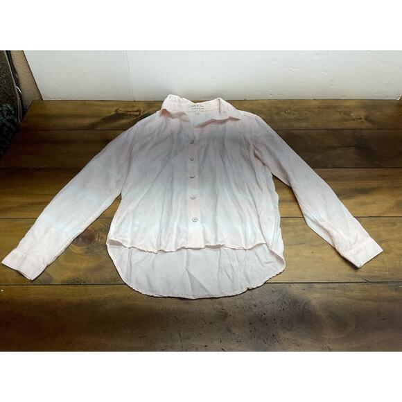 Cloth And Stone Anthropologie Pink Tye Dye Button Down XS - Picture 1 of 9